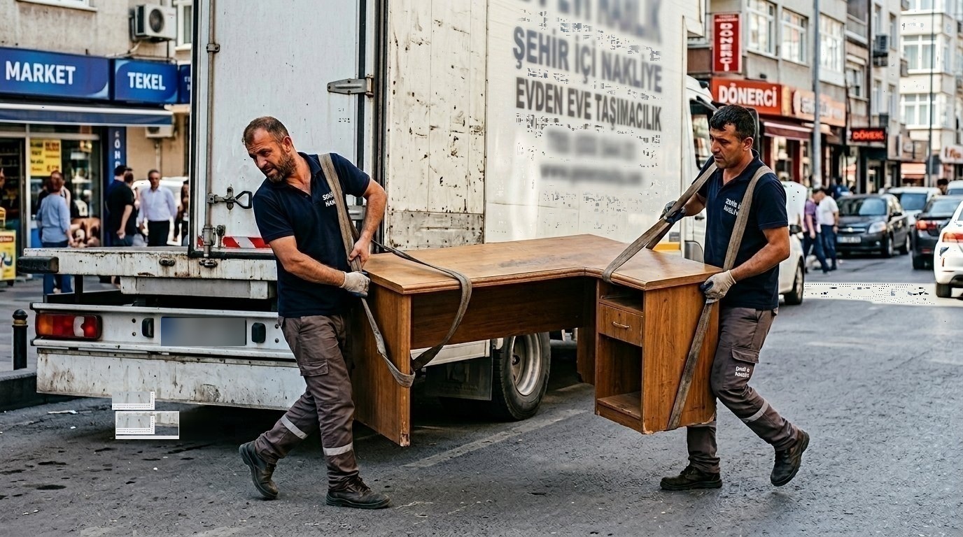 Ahsap masayi cadde uzerinde tasima - Yüksek Kat Taşıma