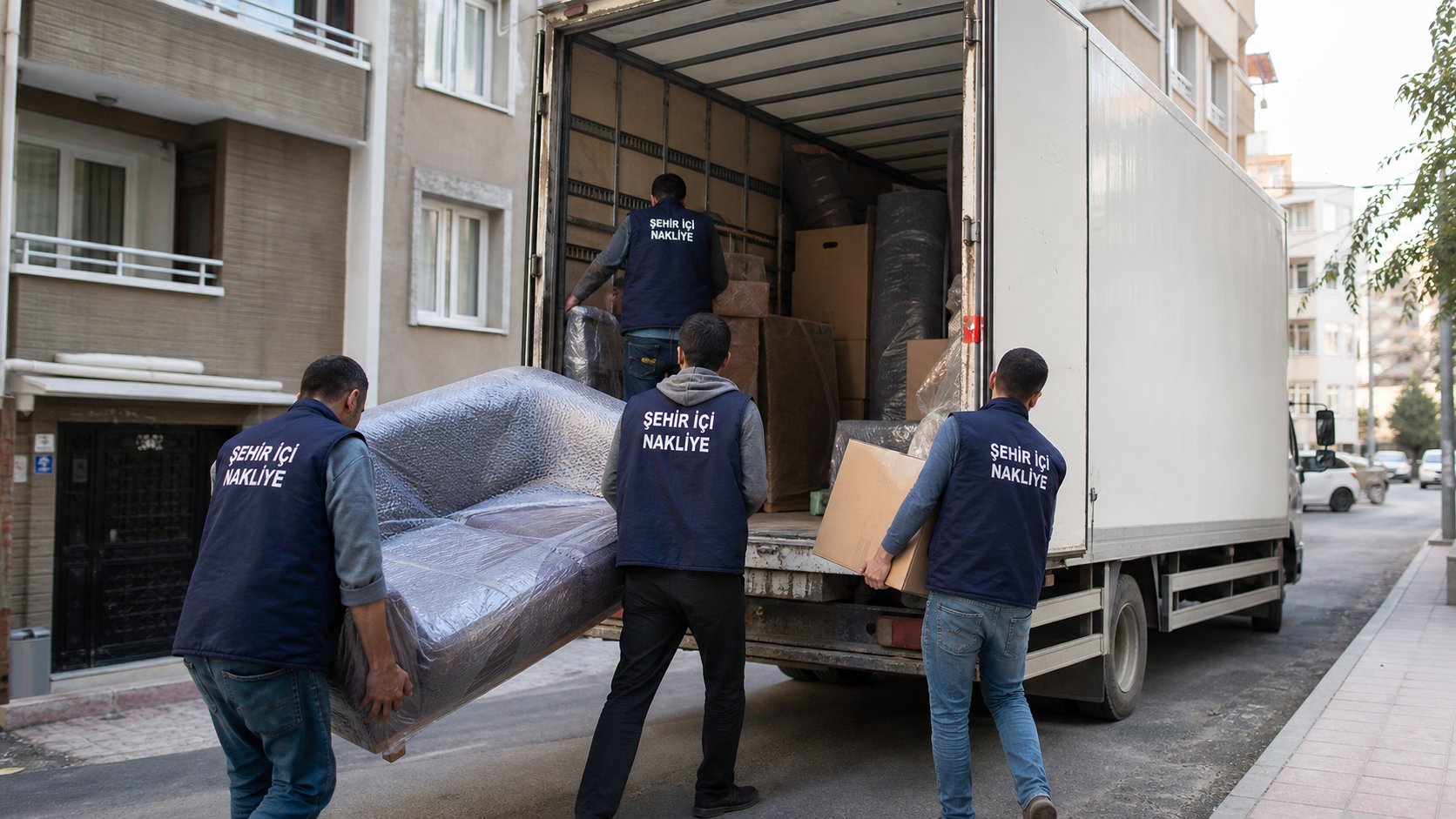 Koruma kilifli koltugu kamyona goturme - Eşya Paketleme