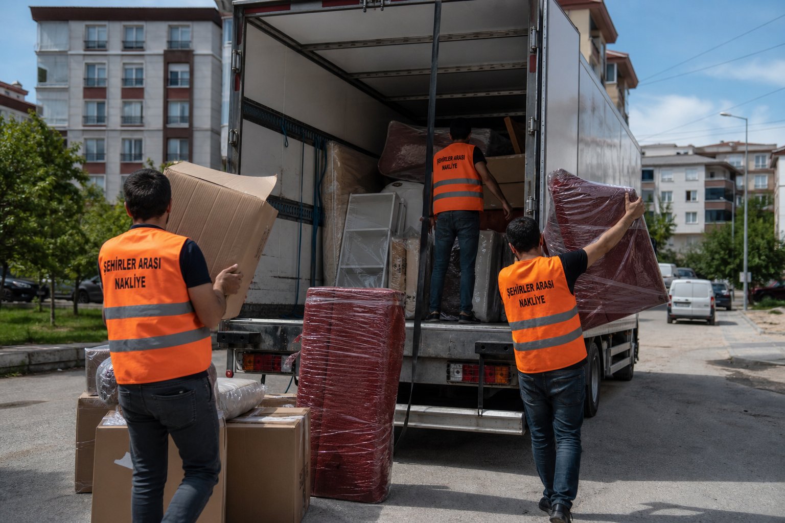 Koruyucu kılıflı büyük eşyanın araca alınması