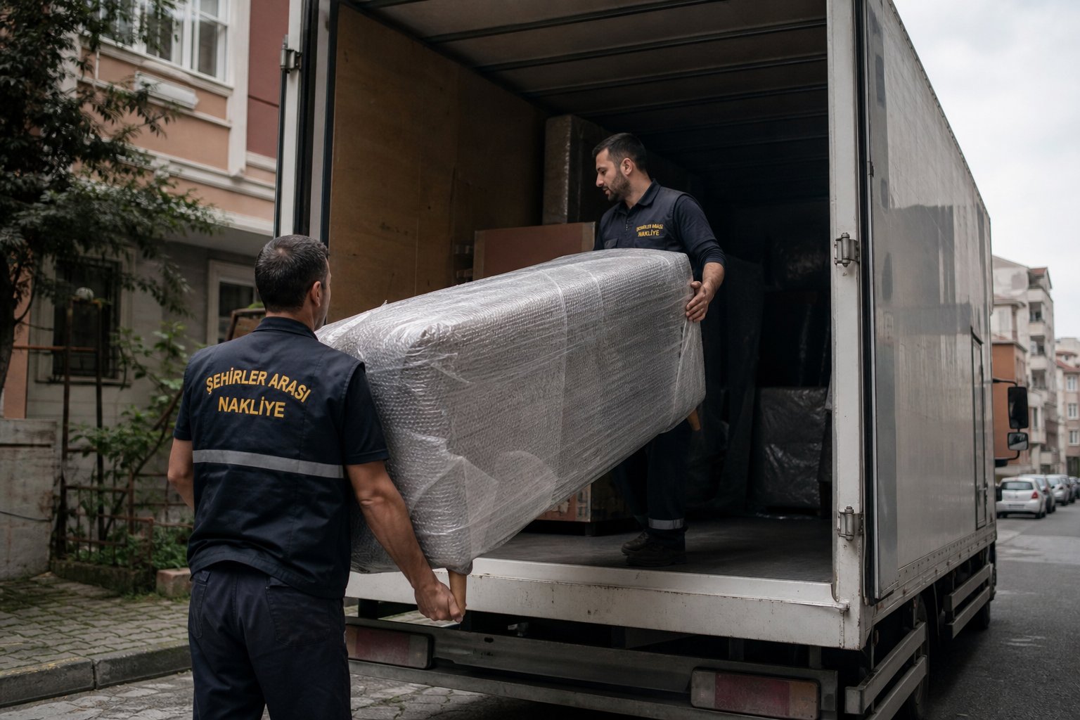 Koruyucu kilifli koltugun araca surulmesi - Parça Eşya Taşıma