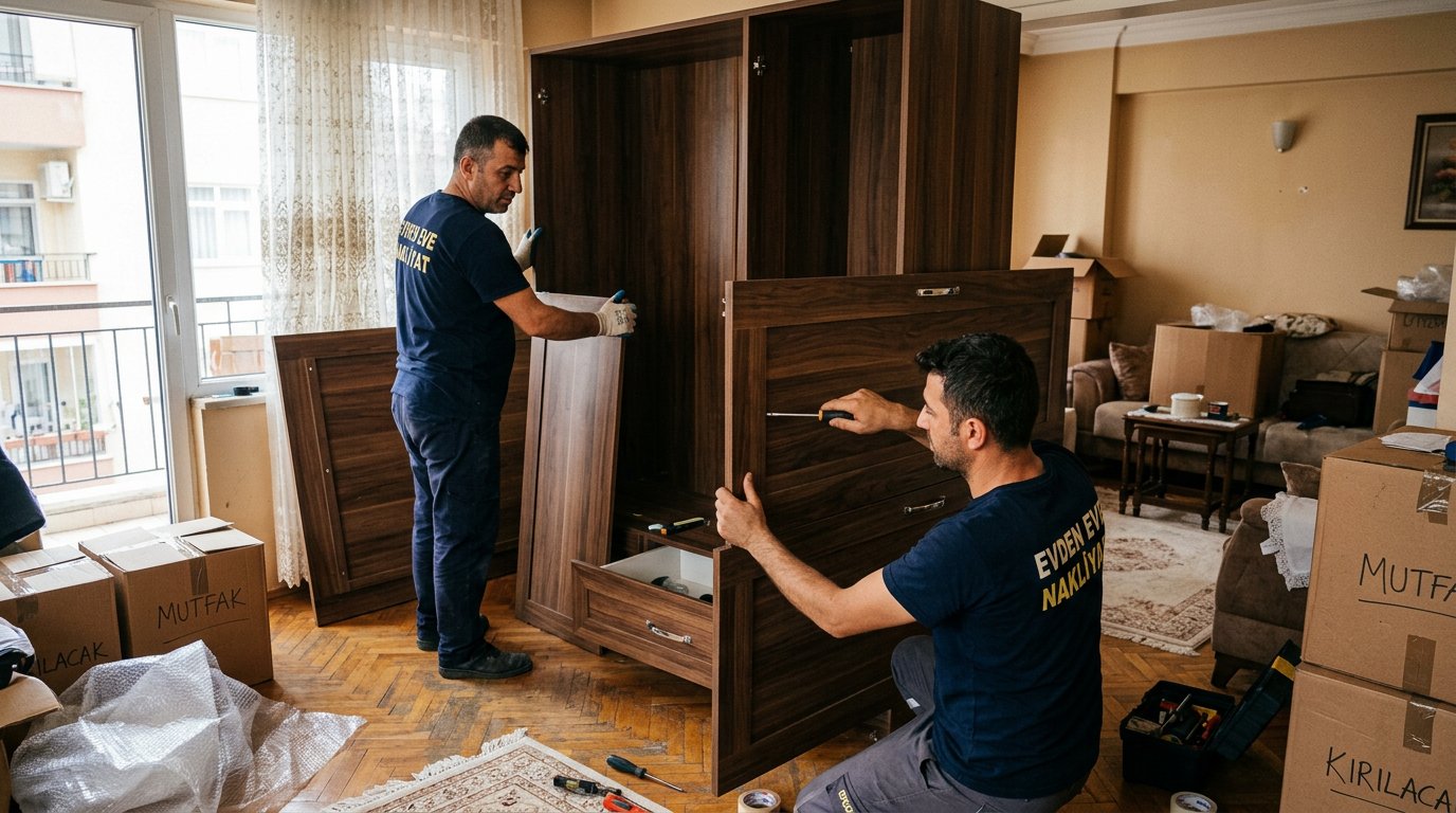 Uc kisilik marangoz nakliye ekip calismasi - Yükleme ve Boşaltma
